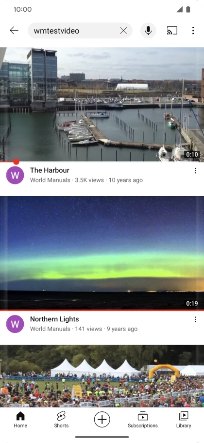 Press the required video clip.
