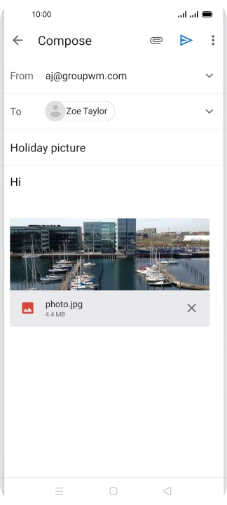 Press the send icon.