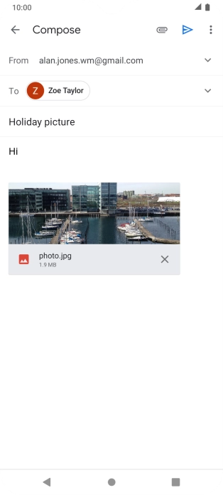 Press the send icon.