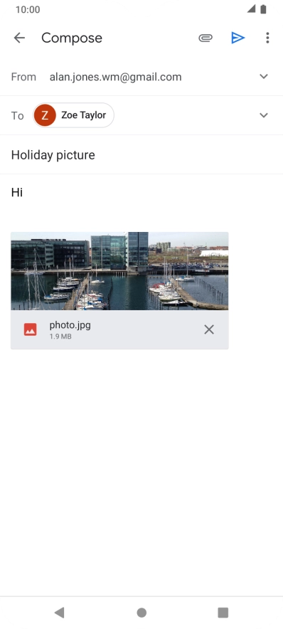 Press the send icon.