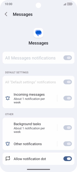 Press the indicator next to 