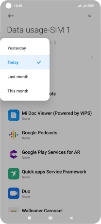 Press the required setting.