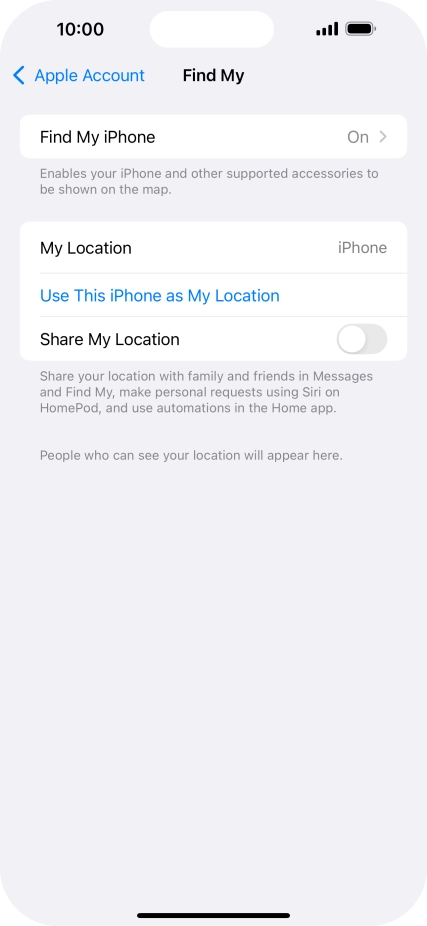 Press Find My iPhone.