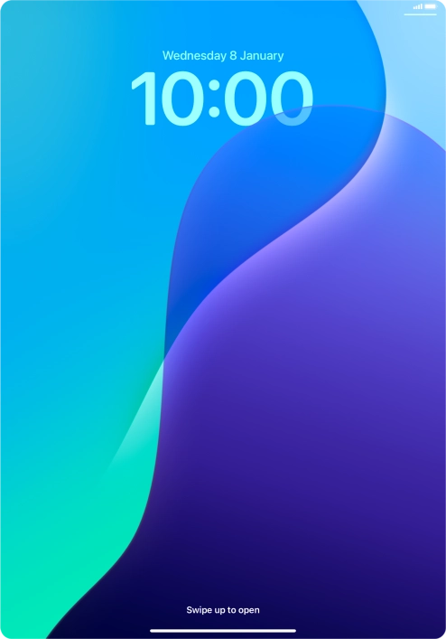 Slide your finger upwards starting from the bottom of the screen.