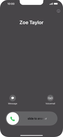 Press and drag the accept call icon right.