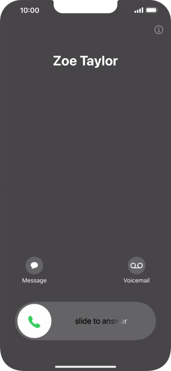 Press and drag the accept call icon right.