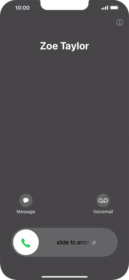 Press and drag the accept call icon right.