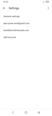 Press the required email account.