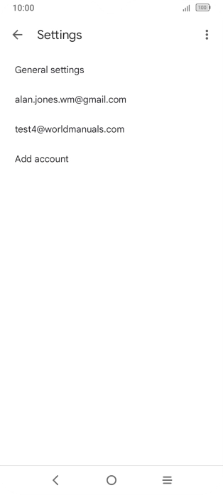 Press the required email account.
