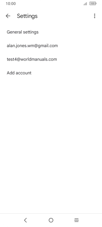 Press the required email account.