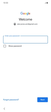 Press Enter your password and key in the password for your Google account.