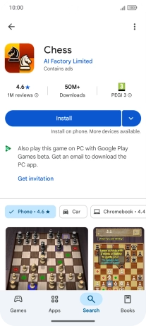 Press Install and follow the instructions on the screen to install the app.
