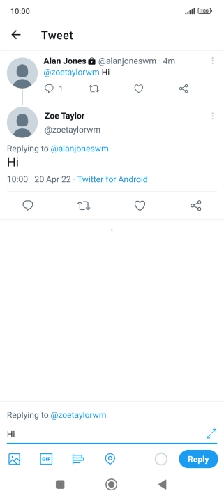 Write your reply and press Reply.