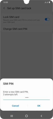 Key in a new four-digit PIN and press OK.