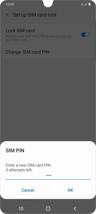 Key in a new four-digit PIN and press OK.