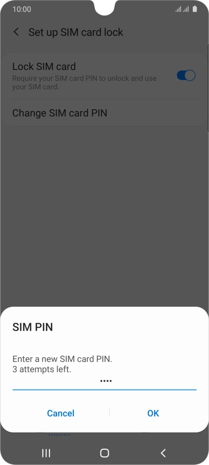 Key in a new four-digit PIN and press OK.