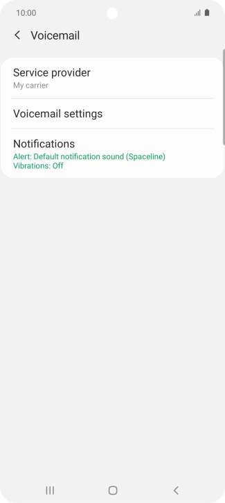 Press Voicemail settings.