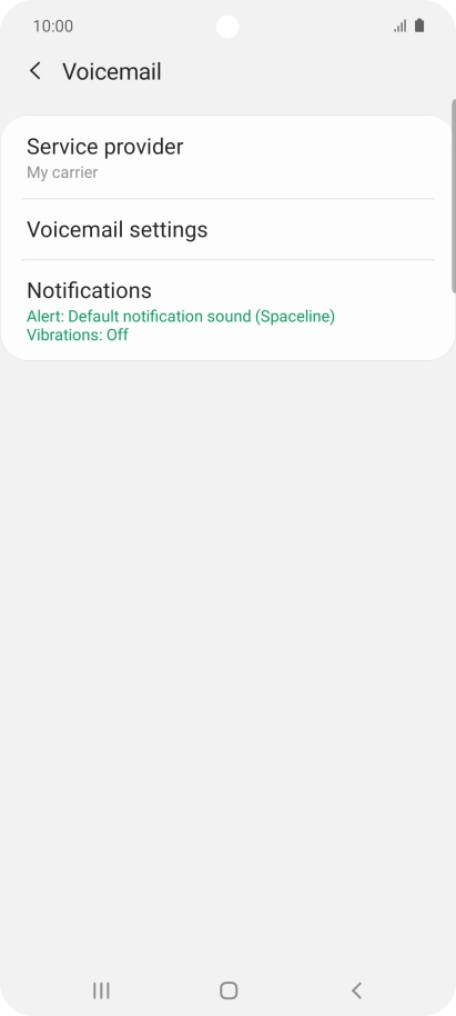 Press Voicemail settings.