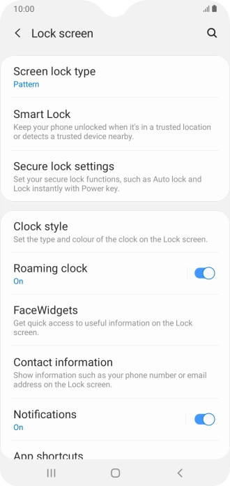 Press Screen lock type and key in the current phone lock code.