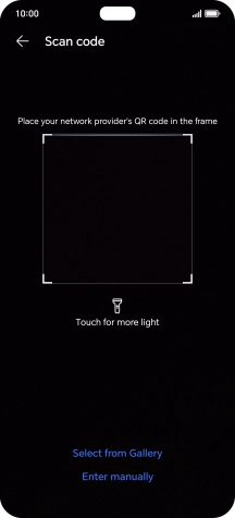Place the QR code you've received inside the phone camera frame to scan the code. Your eSIM is transferred to your new phone over the internet.