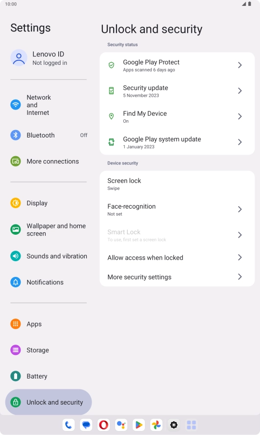 Press More security settings.