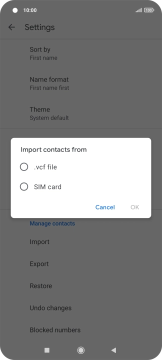 Press the name of the SIM.