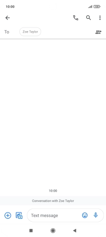 Press the text input field and write the text for your text message.