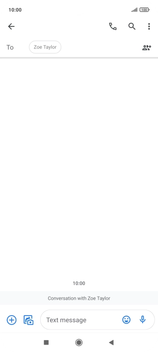 Press the text input field and write the text for your text message.