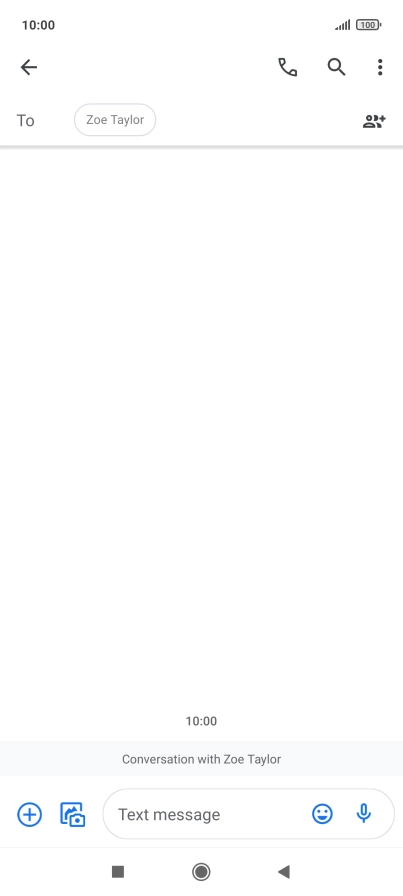 Press the text input field and write the text for your text message.