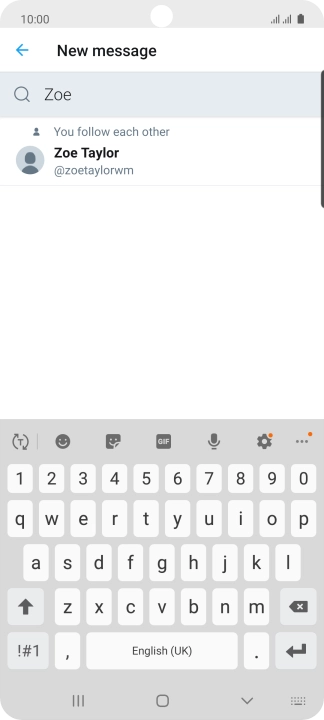 Key in the first letters of the recipient's name and press the required contact.