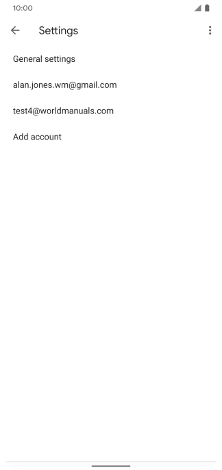 Press the required email account.