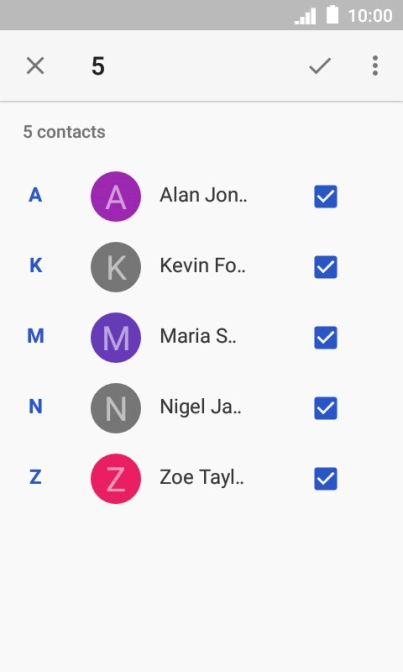 Press the confirm icon.