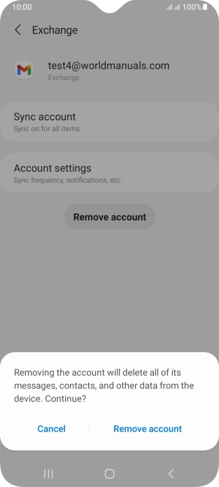Press Remove account.