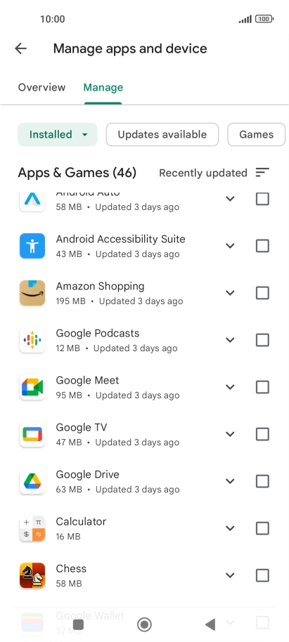 Press the required app.