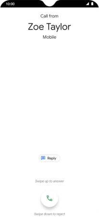 Press and drag the accept call icon upwards.