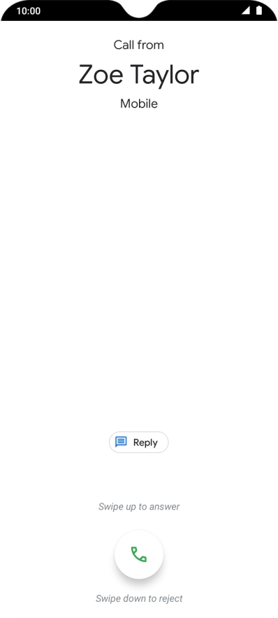 Press and drag the accept call icon upwards.