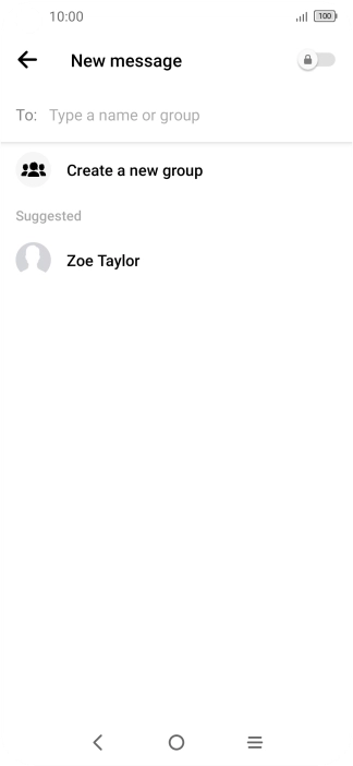 Press the search field and key in the first letters of the recipient's name.