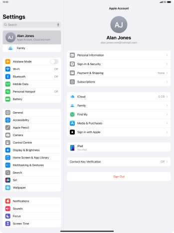 Press iCloud.