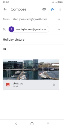 Press the send icon.