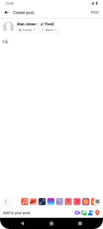 Write the required text and press POST.