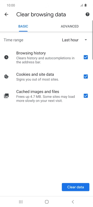 Press the fields next to the required data types.