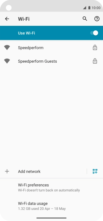 Press the required Wi-Fi network.