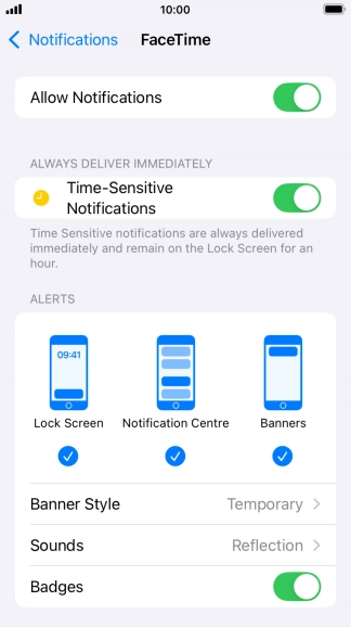 Press the indicator next to 