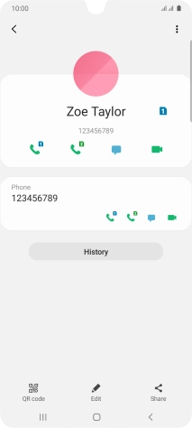 Press the call icon next to the required SIM.
