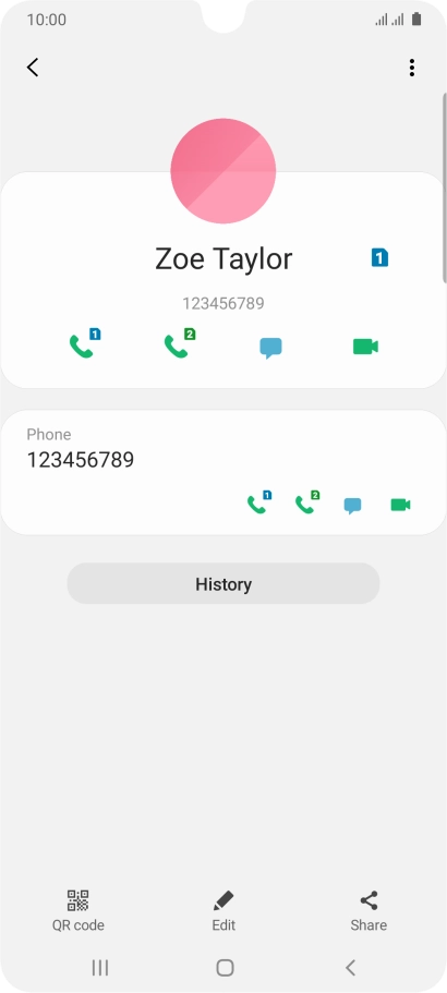 Press the call icon next to the required SIM.