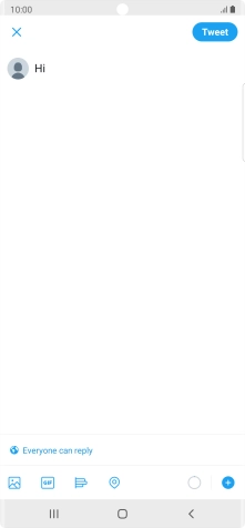 Write the required text and press Tweet.
