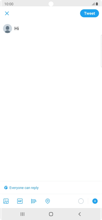 Write the required text and press Tweet.