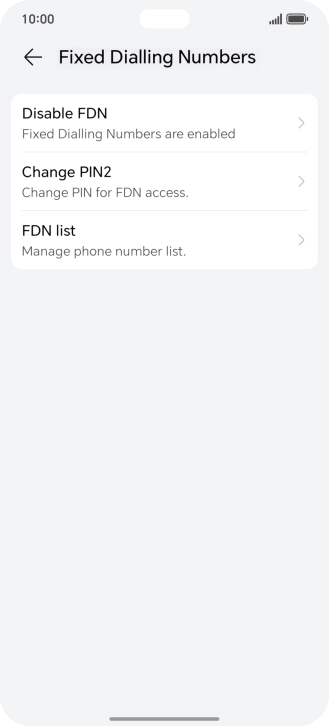 Press Disable FDN.