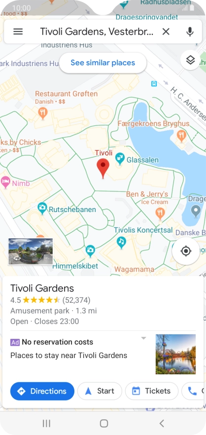 Press the destination at the bottom of the screen.