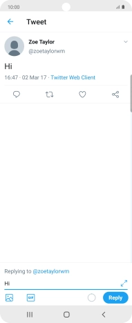 Write your reply and press Reply.